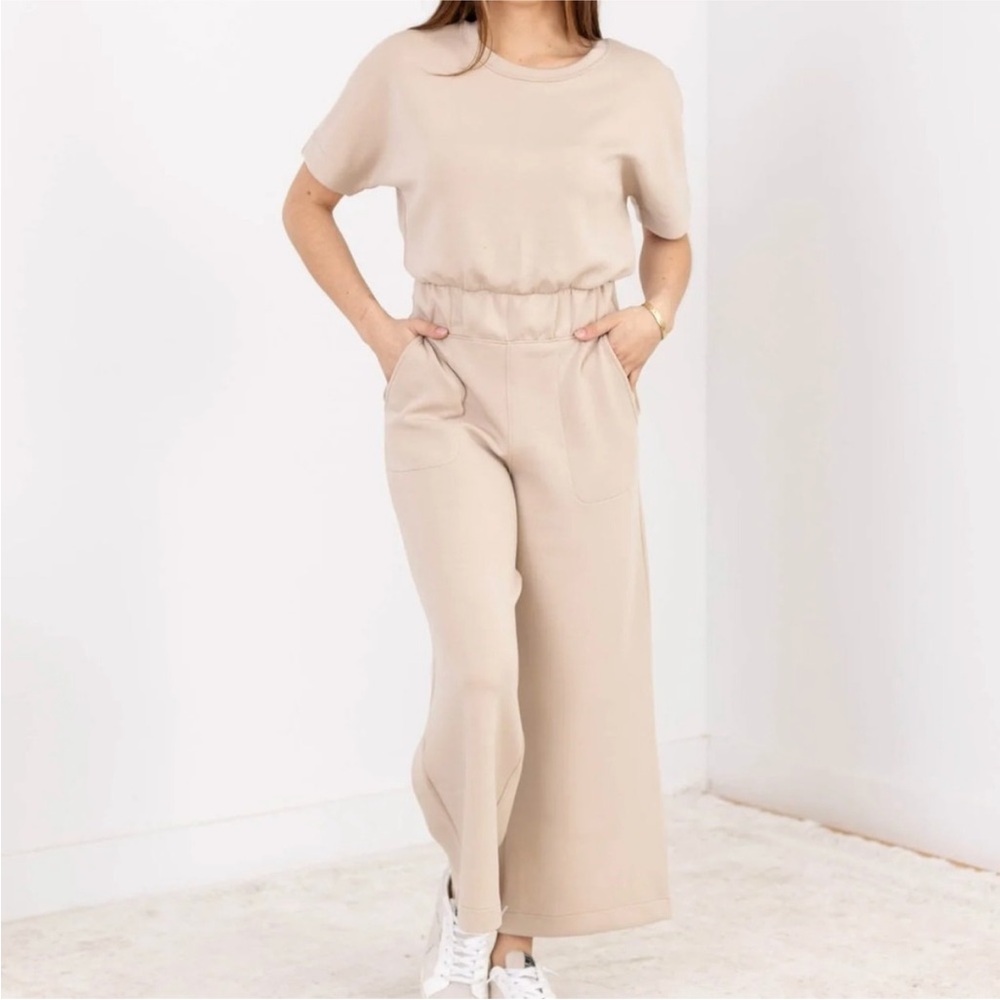 SPANX Air Essentials Crop Wide Leg Jumpsuit - Picture 2 of 5